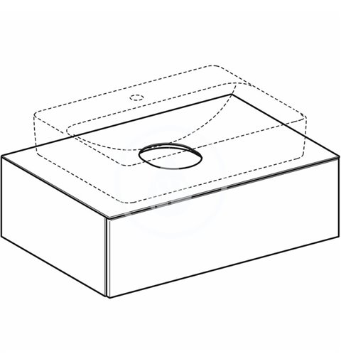 Geberit Umývadlová skrinka, 750x510x235 mm, 1 zásuvka, zápachový uzáver, dub 501.163.00.1