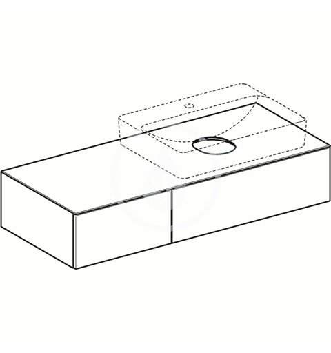 Geberit Umývadlová skrinka, 1200x510x235 mm, 2 zásuvky a zápachový uzáver, dub 501.175.00.1