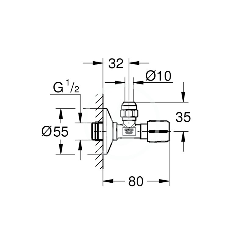 Grohe Rohový ventil, Hard Graphite 22039A00