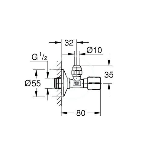 Grohe Rohový ventil, Hard Graphite 22039A00