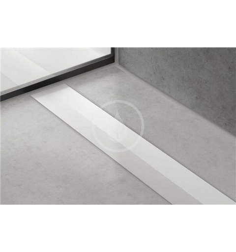 Hansgrohe Lineárny sprchový žľab s nerezovým roštom 1000, do priestoru, skrátiteľný, matná biela 56046700