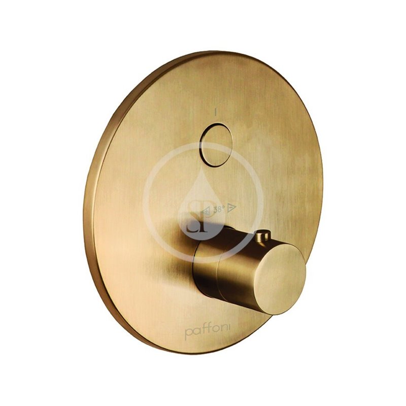 Paffoni Termostatická sprchová batéria pod omietku, kefovaná zlatá Compact Box CPT013HGSP