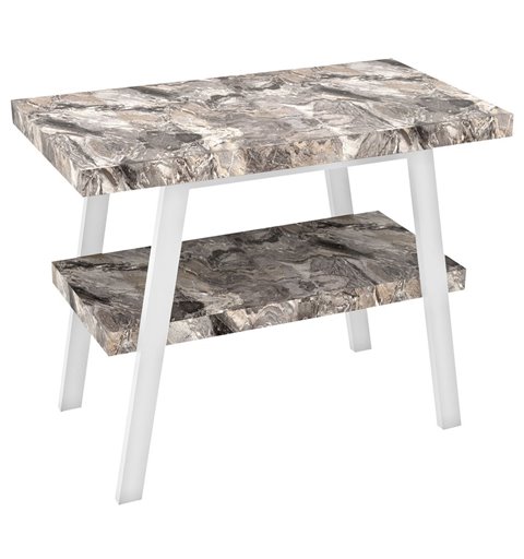 Sapho TWIGA umývadlový stolík 80x72x50 cm, biela matná/šedý kameň VC442W-80-10