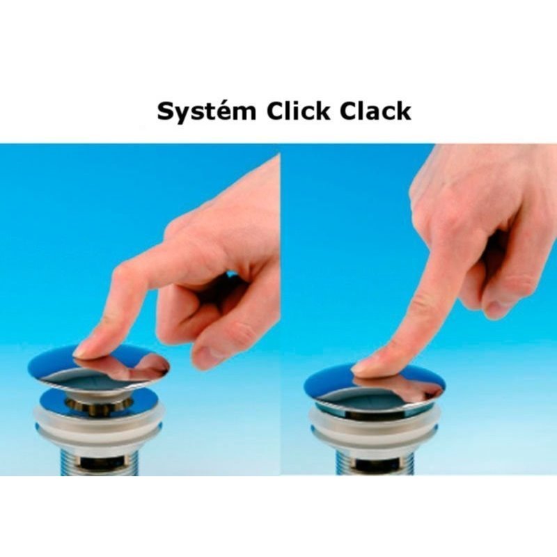 Sapho Uzatvárateľná guľatá umývadlová výpusť Click Clack, velká zátka, V 30-50mm, čierna CV1007B