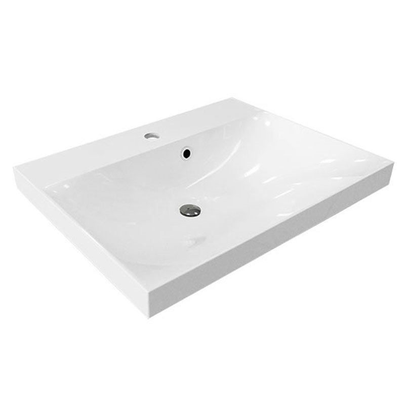 Mereo Opto, kúpeľňová skrinka, umývadlo z liateho mramoru, biela, 2 zásuvky, 610x580x460 mm CN910M