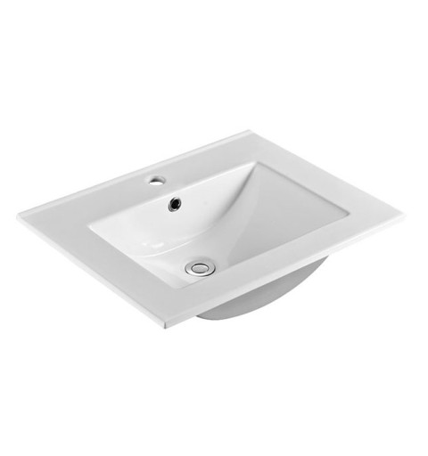 Mereo Opto, kúpeľňová skrinka s keramickým umývadlom, dub, 2 zásuvky, 610x580x460 mm CN920