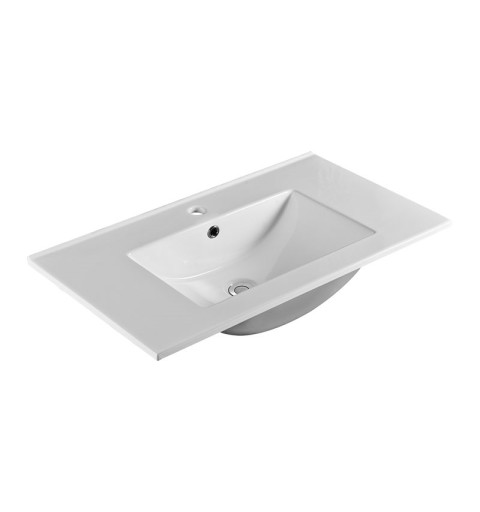 Mereo Opto, kúpeľňová skrinka s keramickým umývadlom, čierna, 2 zásuvky, 810x580x458 mm CN941