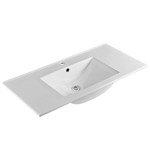 Mereo Opto, kúpeľňová skrinka s keramickým umývadlom,  dub, 2 zásuvky, 1010x580x458 mm CN922