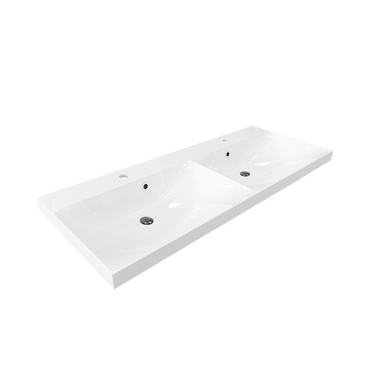 Mereo Opto, kúpeľňová skrinka, umývadlo z liateho mramoru, biela/dub,4 zásuvky, 1210x580x458 mm CN933M