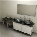 Mereo Mailo, kúpeľňová skrinka, umývadlo z liateho mramoru,, antracit, 2 zásuvky, 610x700x480 mm CN530M