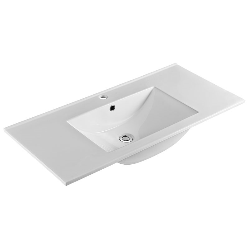 Mereo Mailo, kúpeľňová skrinka s kermickým umývadlom, dub, 2 zásuvky, 1010x700x480 mm CN522