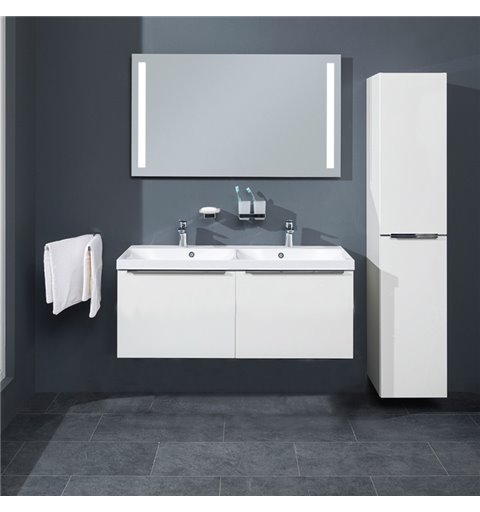 Mereo Mailo, kúpeľňová skrinka s keramickým umývadlom, bílá, 4 zásuvky, 1210x700x480 mm CN518