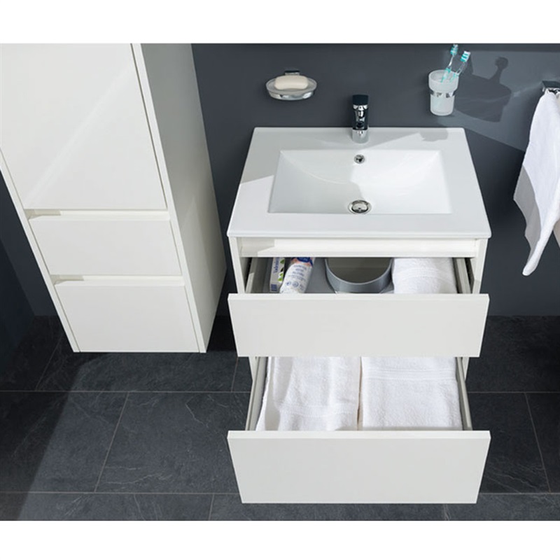 Mereo Opto, kúpeľňová skrinka, biela, 2 zásuvky, 610x580x460 mm CN910S