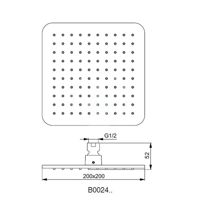 Ideal Standard Hlavová sprcha 200x200 mm, čierna Idealrain Cube B0024XG