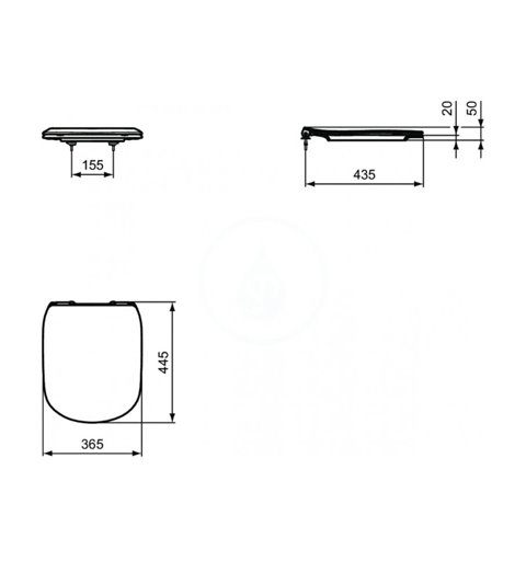 Ideal Standard WC doska ultra plochá, softclose, čierna Tesi T3527V3