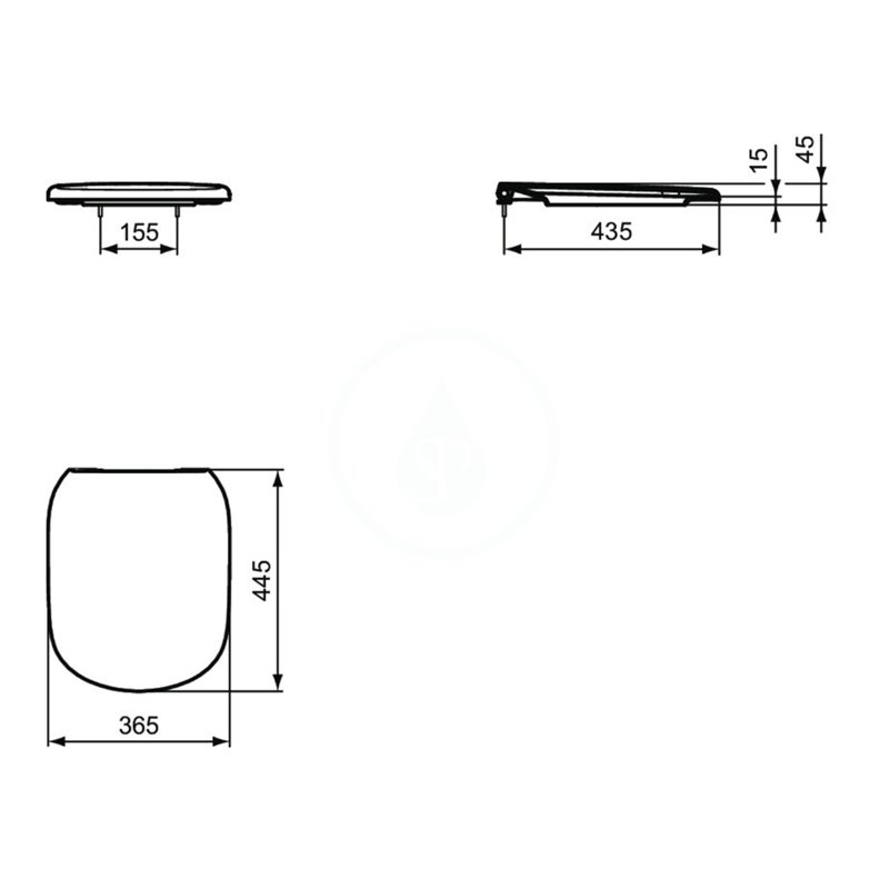 Ideal Standard WC doska SoftClose, čierna Tesi T3529V3
