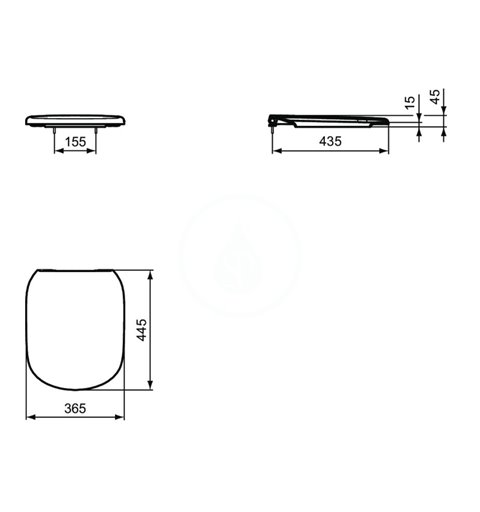 Ideal Standard WC doska SoftClose, čierna Tesi T3529V3