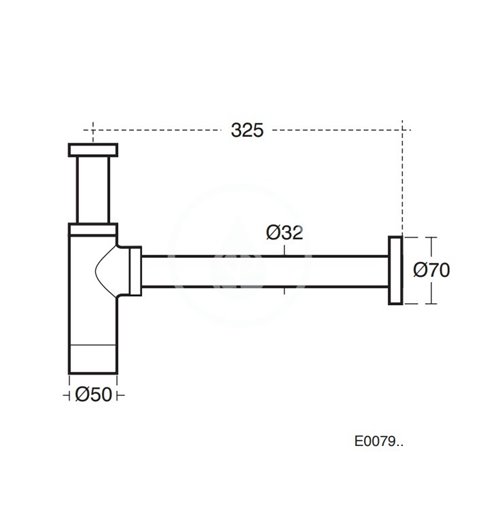 Ideal Standard Designový sifón, chrómPríslušenstvo E0079AA