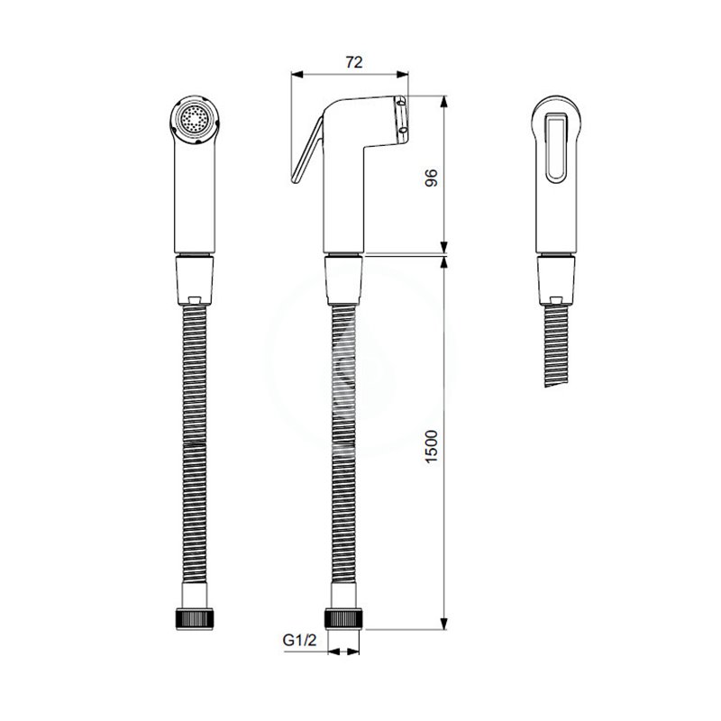 Ideal Standard Bidetová spŕška s hadicou 1500 mm, chróm Bidetta BC180AA