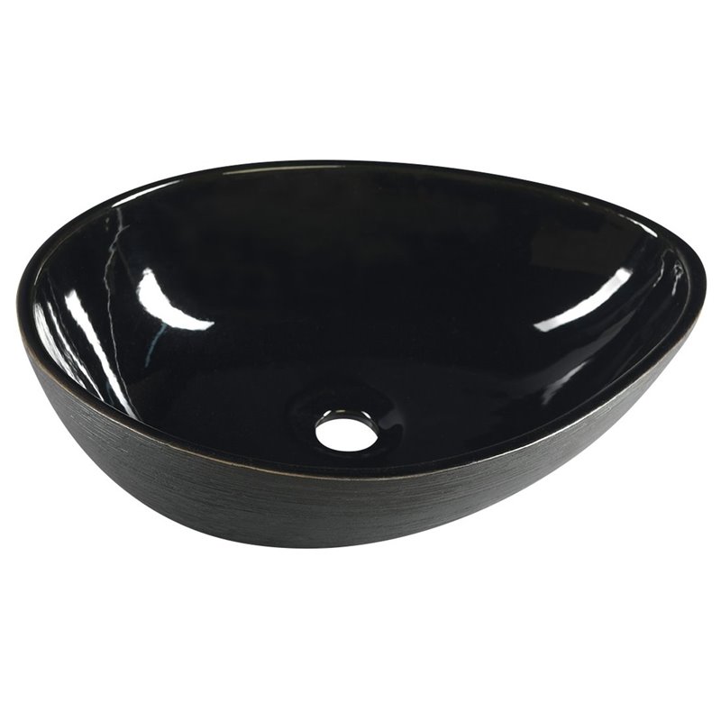 Sapho PRIORI  Keramické umývadlo, 51x38 cm, na dosku, čierna PI030
