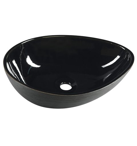 Sapho PRIORI  Keramické umývadlo, 51x38 cm, na dosku, čierna PI030