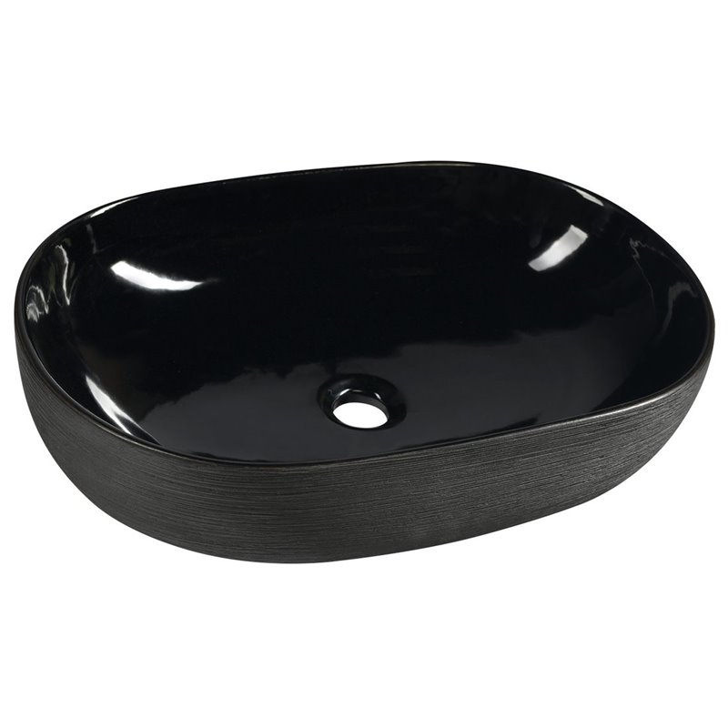Sapho PRIORI keramické umývadlo na dosku 60x40 cm, čierna PI031
