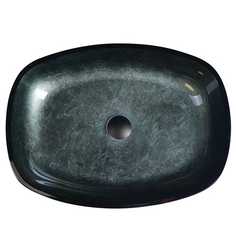 Sapho KVAORE sklenené umývadlo 54x40 cm, čierna TY220