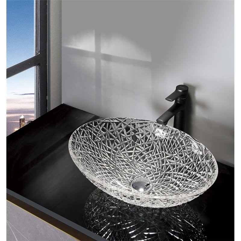 Sapho PURUS sklenené gravírované umývadlo 50x36 cm, čirá TY305CL