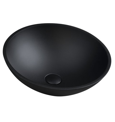 Sapho TELICA sklenené gravírované umývadlo, priemer 42 cm, čierna TY181B