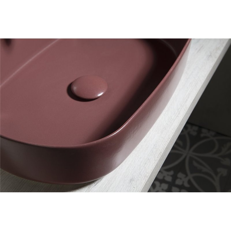 Sapho INFINITY OVAL keramické umývadlo na dosku, 55x36 cm, matná Maroon Red 10NF65055-2R