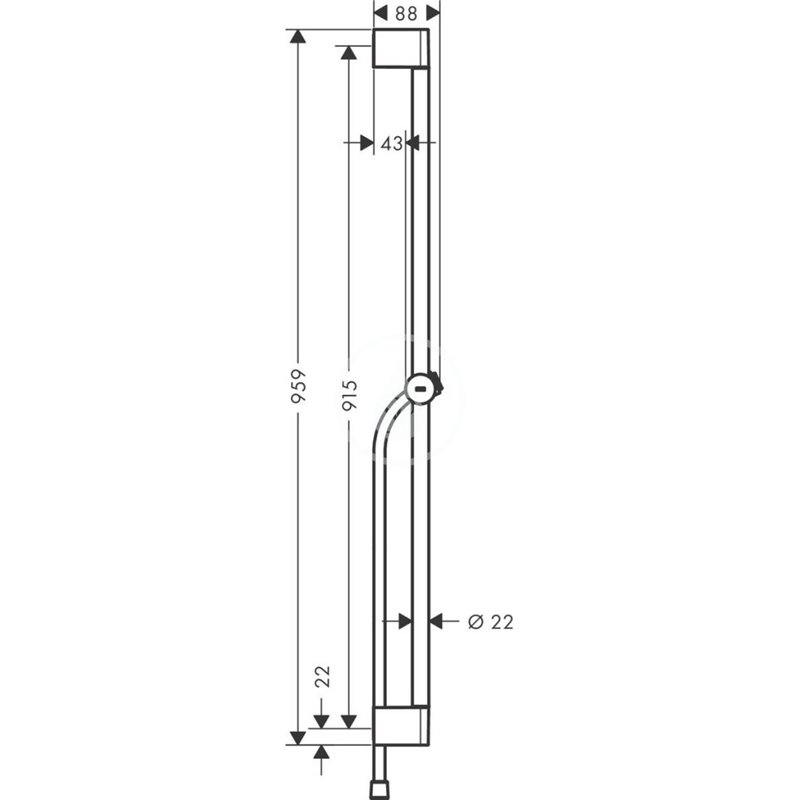 Hansgrohe Sprchová tyč Pulsify 950 mm so sprchovou hadicou, chróm Unica 24401000