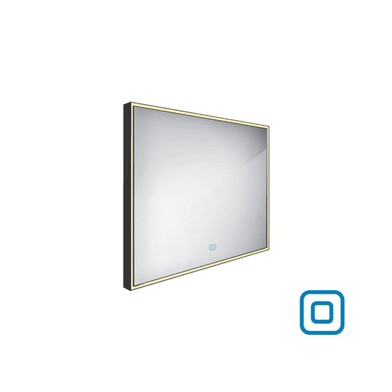 Nimco Černé LED zrcadlo 800x700 s dotykovým senzorem ZPC 13003V-90