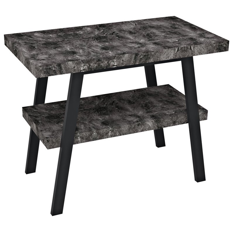 Sapho TWIGA umývadlový stolík 90x72x50 cm, čierna matná/štiepaný kameň VC442-90-9