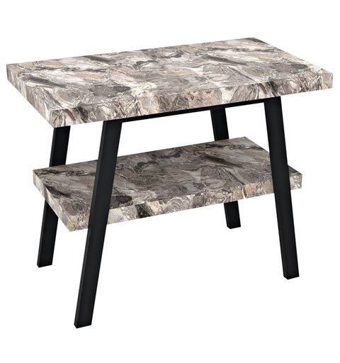 Sapho TWIGA umývadlový stolík 90x72x50 cm, čierna matná/šedý kameň VC442-90-10