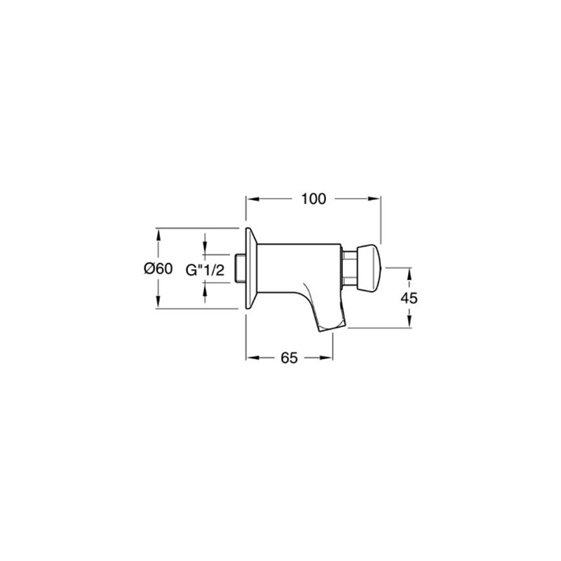 Silfra QUIK samouzatvárací nástenný ventil pre umývadlo, chróm QK23551