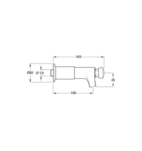 Silfra QUIK samouzatvárací prodloužený nástěnný ventil pre umývadlo, chróm QK24051