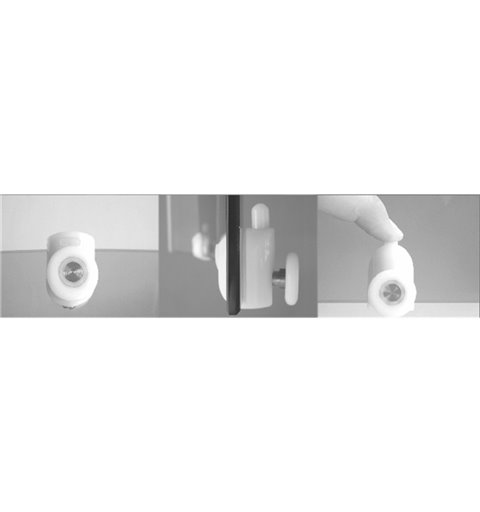 Mereo Sprchový set z Kory Lite, štvrťkruh, 90 cm, biely ALU, sklo Grape a vaničky z liateho mramoru CK35121ZM