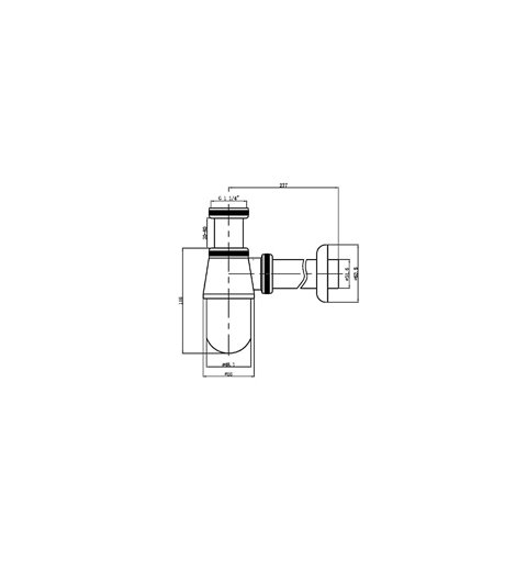 Bruckner Umývadlový sifón 1"1/4, odpad 32mm, nízky, chróm 151.211.1