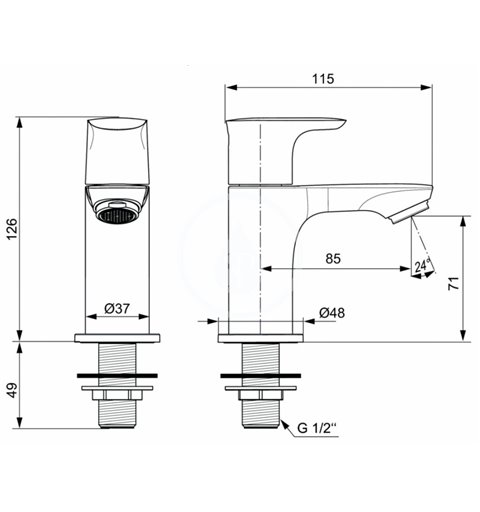 Ideal Standard Umývadlový ventil, chróm Connect Air A7031AA
