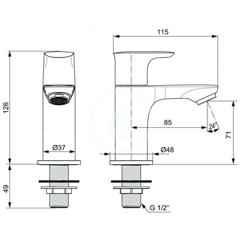 Ideal Standard Umývadlový ventil, Magnetic Grey Connect Air A7031A5