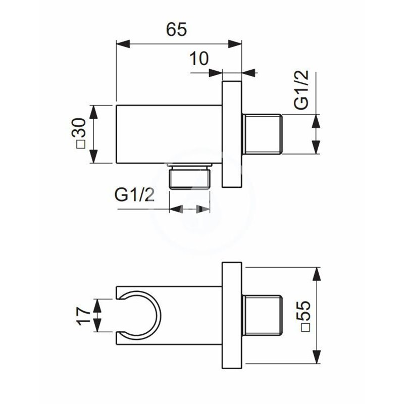 Ideal Standard Nástenné kolienko s držiakom, chróm Idealrain Atelier BC771AA