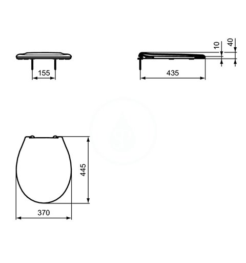 Ideal Standard WC doska, biela Dolomite W835001