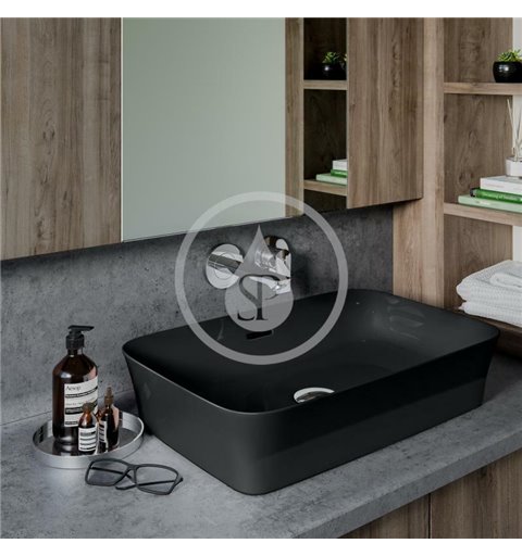 Ideal Standard Umývadlo na dosku, 550x380 mm, s prepadom, lesklá čierna Ipalyss E2078V2