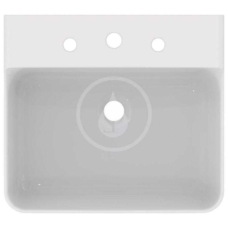 Ideal Standard Umývadlo na dosku 500x450 mm, bez prepadu, 3 otvory na batériu, biela Conca Ceram T381601