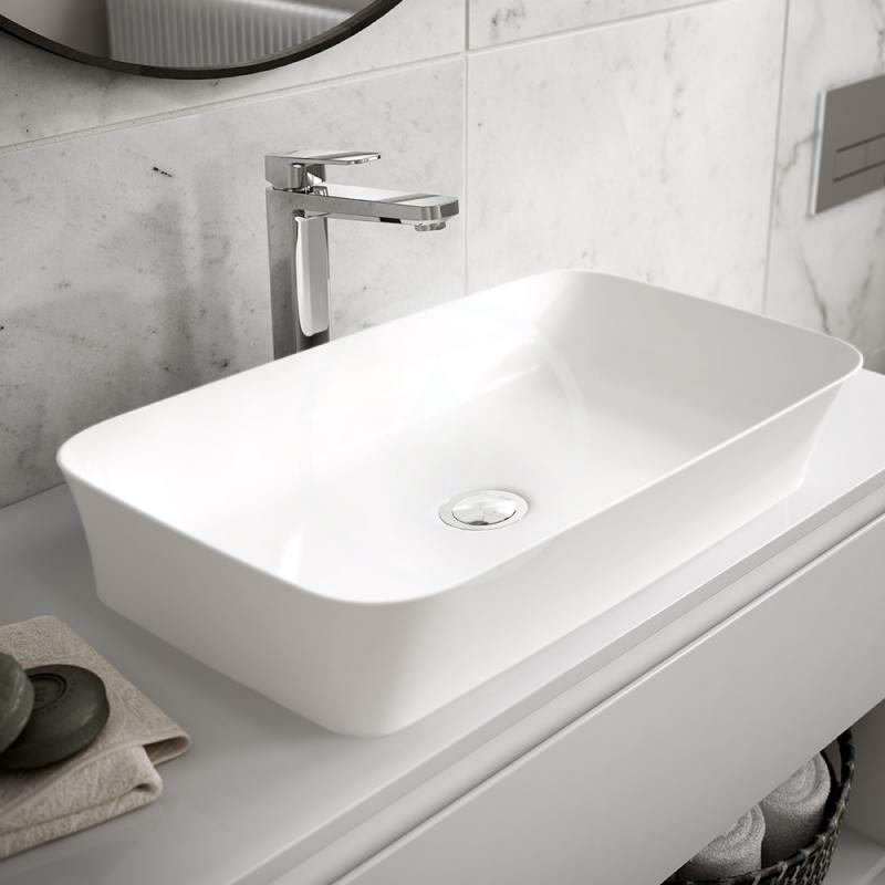 Ideal Standard Umývadlo na dosku, 800x400 mm, bez prepadu, matná biela Ipalyss E1391V1