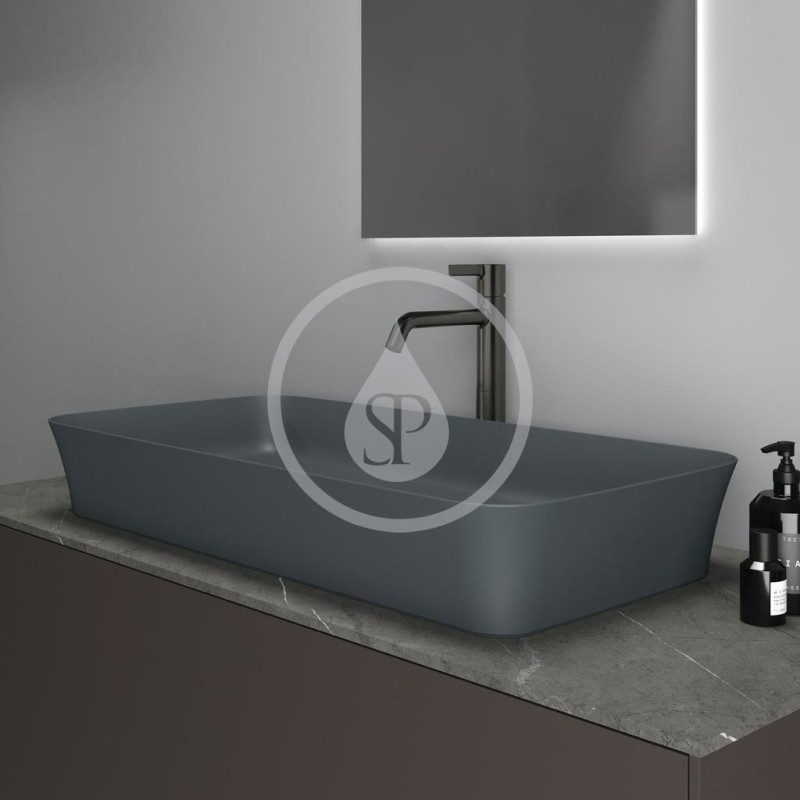 Ideal Standard Umývadlo na dosku, 800x400 mm, bez prepadu, slate grey Ipalyss E1391V5