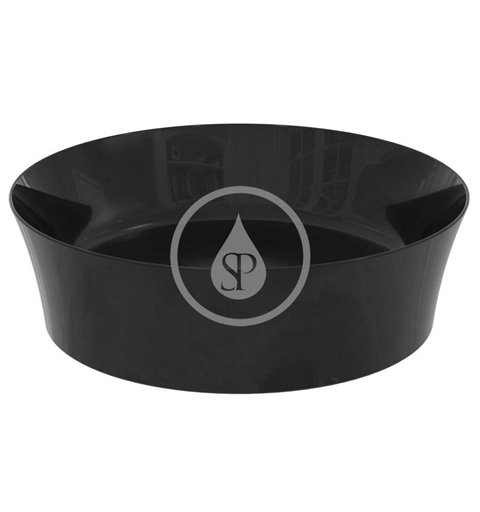 Ideal Standard Umývadlová misa, priemer 400 mm, bez prepadu, lesklá čierna Ipalyss E1398V2