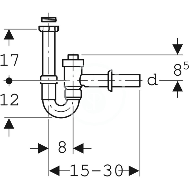 Geberit Rúrková zápachová uzávierka, uzatvárateľná, spätný ventil, vývod vodorovný, d 40 mmPríslušenstvo 152.860.1