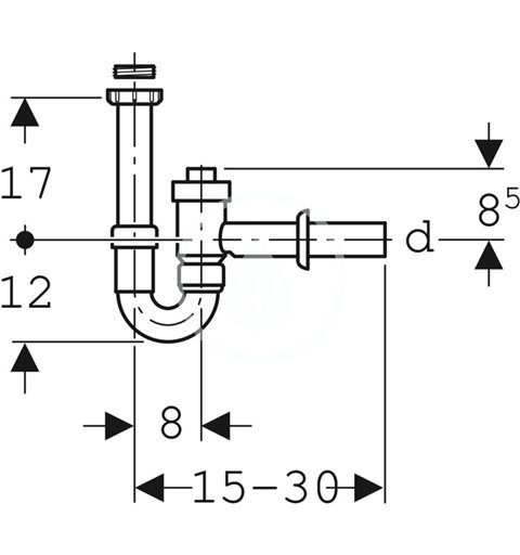 Geberit Rúrková zápachová uzávierka, uzatvárateľná, spätný ventil, vývod vodorovný, d 40 mmPríslušenstvo 152.860.1