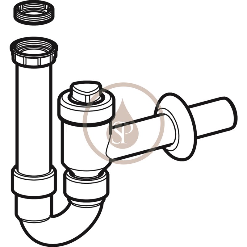 Geberit Rúrková zápachová uzávierka, uzatvárateľná, spätný ventil, vývod vodorovný, d 50 mmPríslušenstvo 152.861.1
